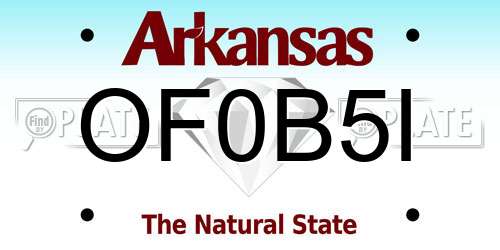 OF0B5I Arkansas License Plate