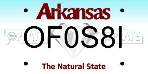 OF0S8I Arkansas License Plate