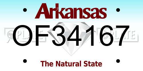 OF34167 Arkansas License Plate