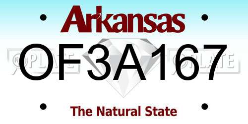 OF3A167 Arkansas License Plate