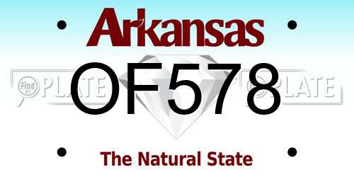 OF578 Arkansas License Plate