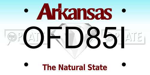 OFD85I Arkansas License Plate