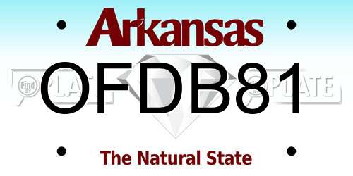 OFDB81 Arkansas License Plate