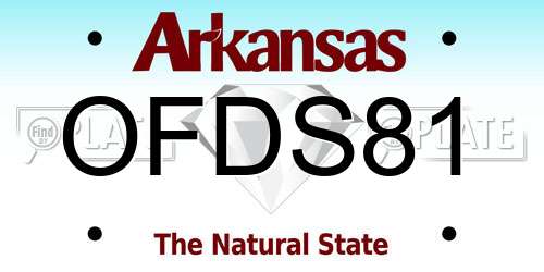 OFDS81 Arkansas License Plate