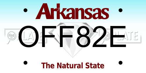 OFF82E Arkansas License Plate