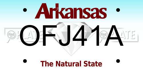 OFJ41A Arkansas License Plate