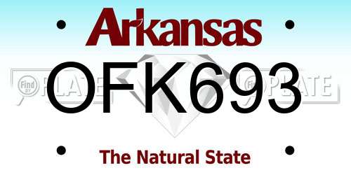 OFK693 Arkansas License Plate