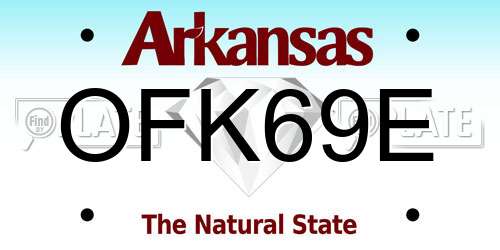 OFK69E Arkansas License Plate