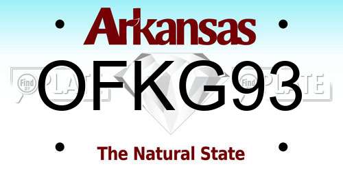 OFKG93 Arkansas License Plate