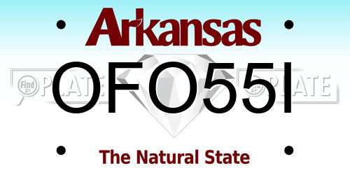 OFO55I Arkansas License Plate