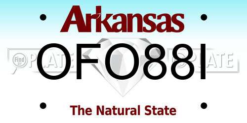 OFO88I Arkansas License Plate