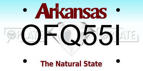 OFQ55I Arkansas License Plate