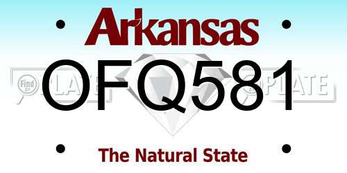 OFQ581 Arkansas License Plate