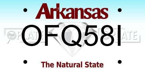 OFQ58I Arkansas License Plate