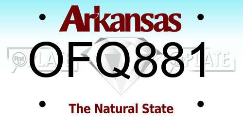 OFQ881 Arkansas License Plate