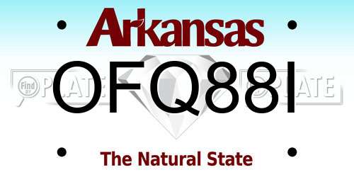 OFQ88I Arkansas License Plate