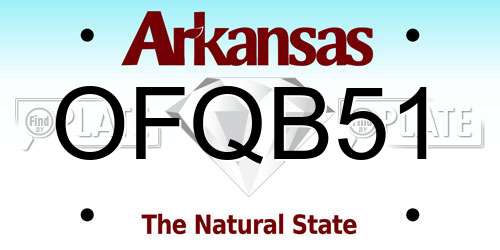 OFQB51 Arkansas License Plate