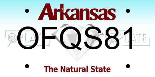 OFQS81 Arkansas License Plate