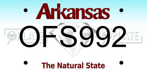 OFS992 Arkansas License Plate