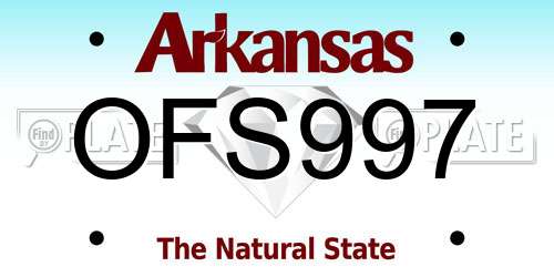 OFS997 Arkansas License Plate