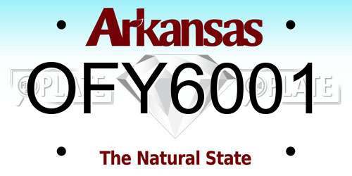 OFY6001 Arkansas License Plate
