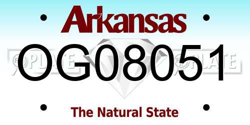 OG08051 Arkansas License Plate