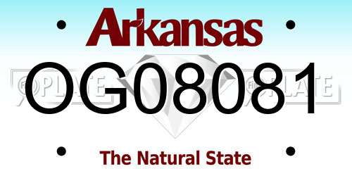 OG08081 Arkansas License Plate