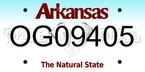 OG09405 Arkansas License Plate