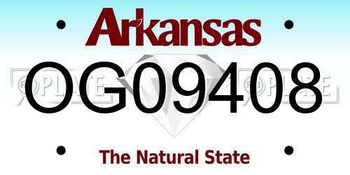 OG09408 Arkansas License Plate