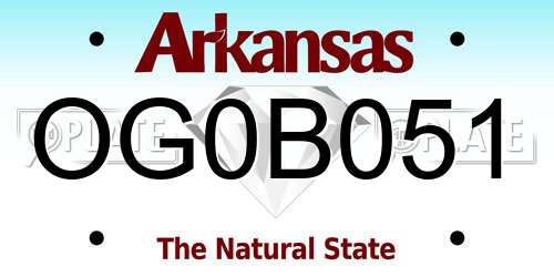 OG0B051 Arkansas License Plate