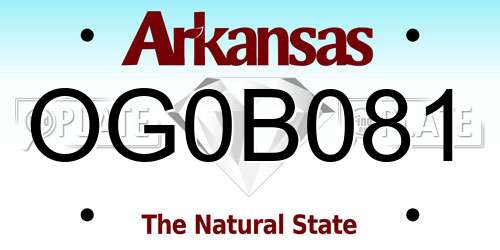 OG0B081 Arkansas License Plate