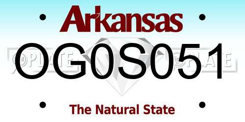 OG0S051 Arkansas License Plate