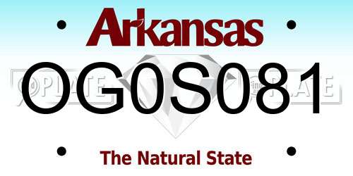 OG0S081 Arkansas License Plate