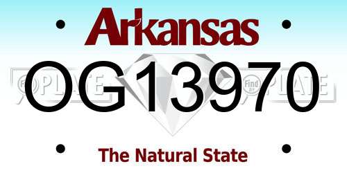 OG13970 Arkansas License Plate