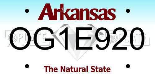 OG1E920 Arkansas License Plate