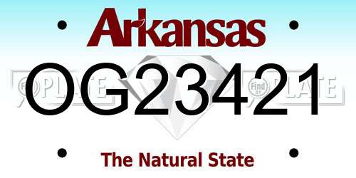 OG23421 Arkansas License Plate