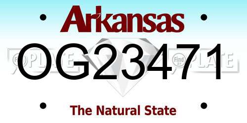 OG23471 Arkansas License Plate