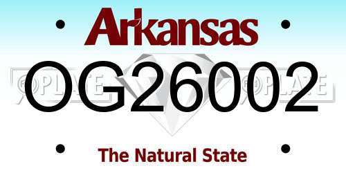 OG26002 Arkansas License Plate