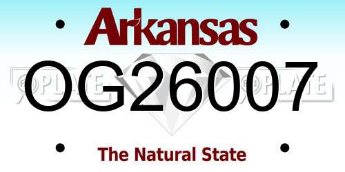 OG26007 Arkansas License Plate
