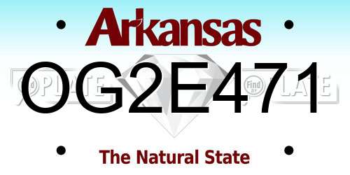 OG2E471 Arkansas License Plate