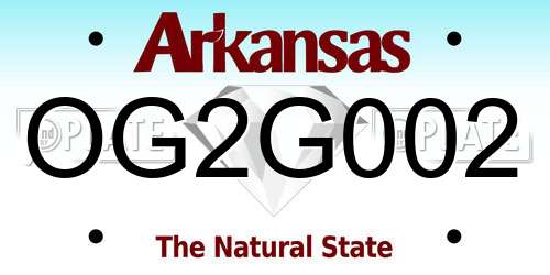 OG2G002 Arkansas License Plate