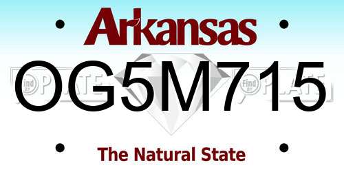OG5M715 Arkansas License Plate