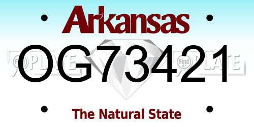 OG73421 Arkansas License Plate