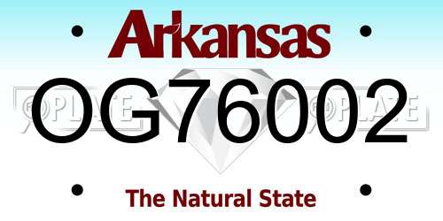 OG76002 Arkansas License Plate