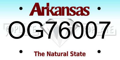 OG76007 Arkansas License Plate