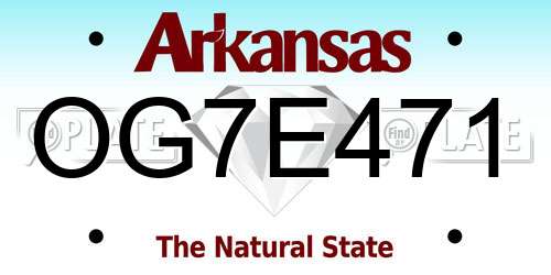 OG7E471 Arkansas License Plate