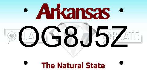 OG8J5Z Arkansas License Plate