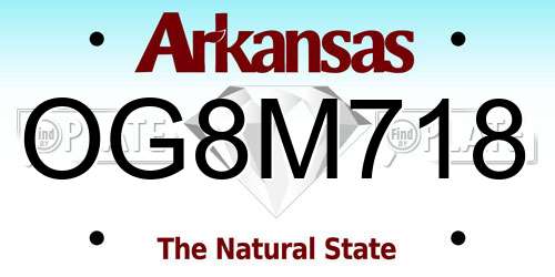 OG8M718 Arkansas License Plate
