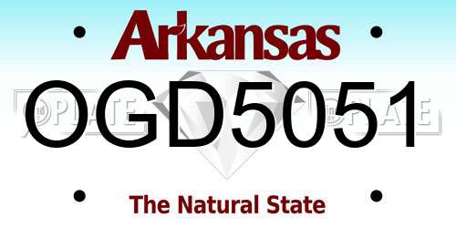 OGD5051 Arkansas License Plate