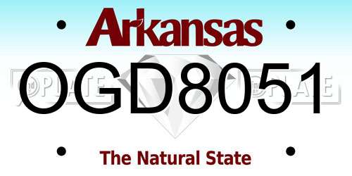 OGD8051 Arkansas License Plate